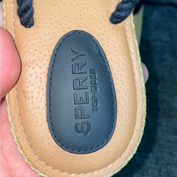 Sperry Black and white Rope Flip Flops Sz 9 - Picture 2 of 7